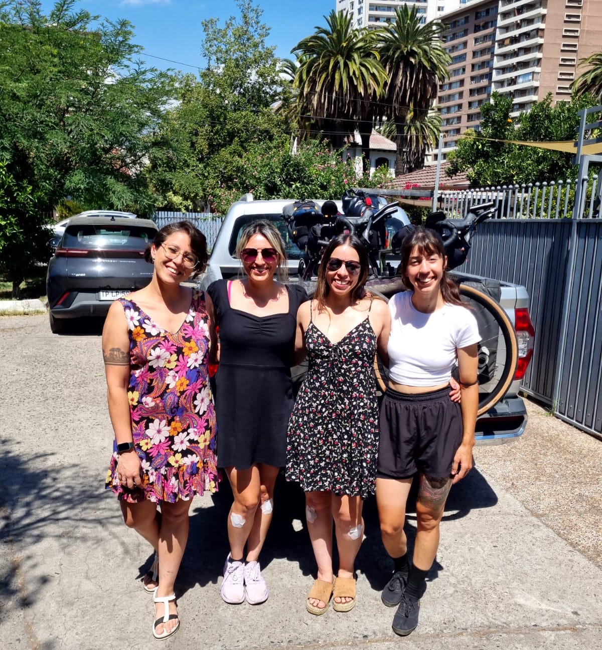 Pame, Coni, Maite y Vica el día previo